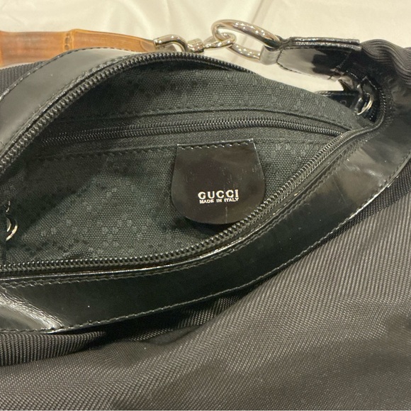 Authentic Gucci Bamboo Handle Nylon Shoulder Bag - Picture 11 of 13